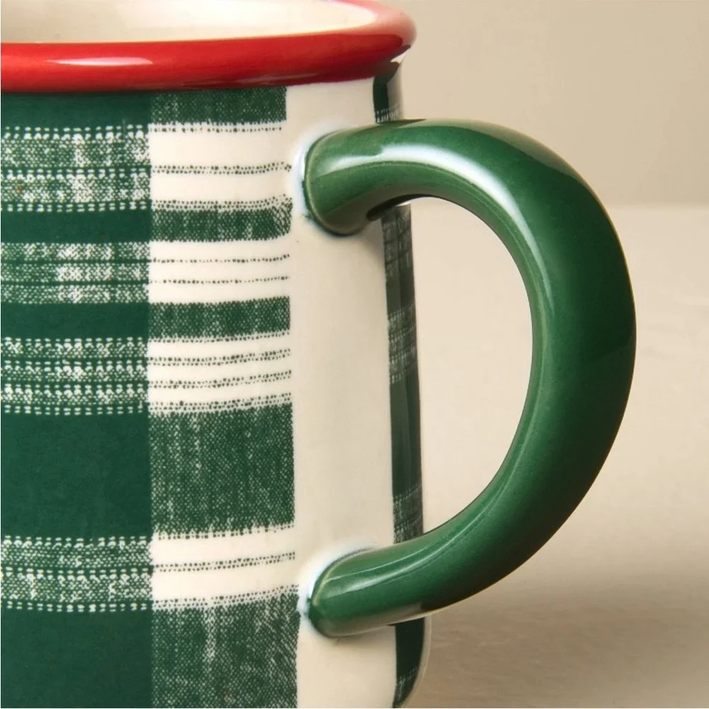 14oz Holiday Mug Green Plaid - Hearth & Hand™ with Magnolia